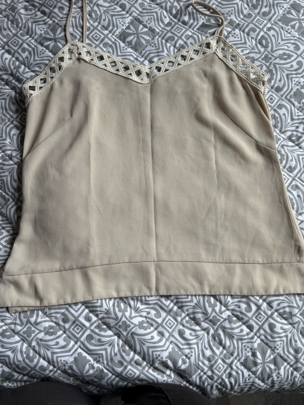 Beige Lace-Trim Women's Skirt